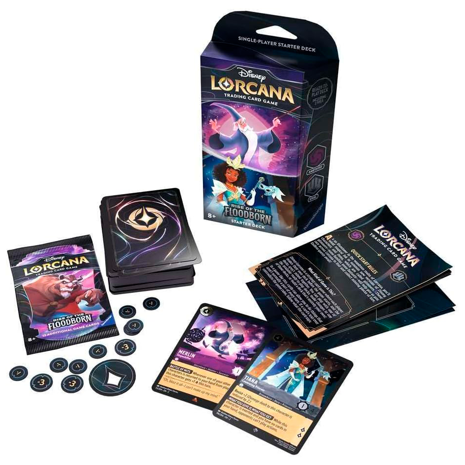 DISNEY LORCANA RISE OF THE FLOODBORN STARTER DECK: MERLIN E TIANA
