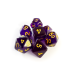 DADOS CENTRAL RPG TRANSLUCIDO ROXO E DOURADO
