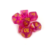 DADOS CENTRAL RPG GLITTER ROSA E DOURADO